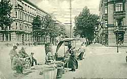 Markttreiben in der Kaiserstraße um 1905